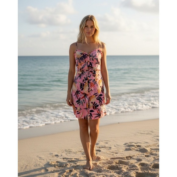 FARM Rio Dresses & Skirts - Farm Rio Pink Pineapple Mini Dress Women's Medium Tropical Beach Resortwear